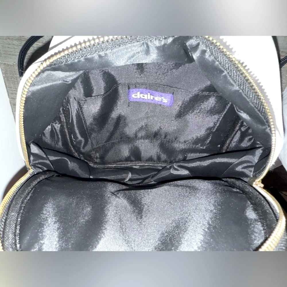 Claire's Black and White Color Block Mini Backpack - Picture 10 of 10